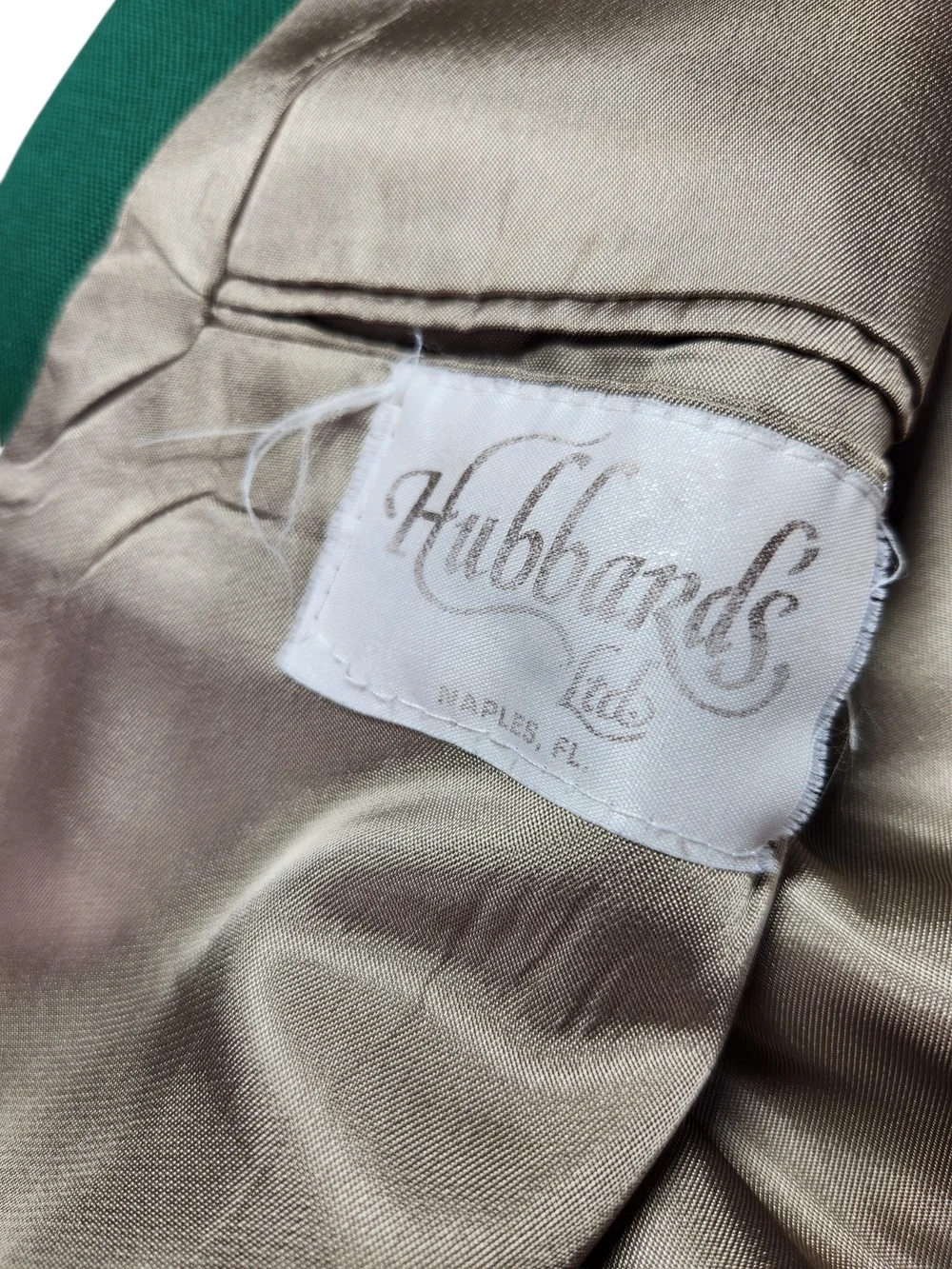 Vintage Hubbards Men’s Green Blazer 48L Gold Button Preppy USA Made Country Club
